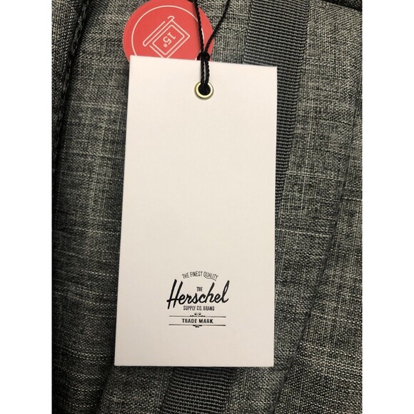 Herschel Supply Co. Retreat Backpack Gray Black Raven CrossHatch New - Picture 8 of 8